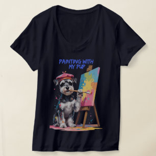 クリエイティブ・パップ - アーティスティック・ミニチュア・シュナウザー Tシャツ