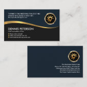 クリエイティブ・フェイク金ゴールド・ライン・ウェーブCEO創設者 名刺 (正面/裏面)