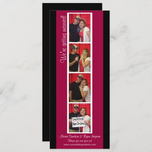 クリエイティブ フォトブース セーブ・ザ・デート（赤と黒） セーブザデート (正面/裏面)