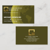 クリエイティブ·ブラウン·レイヤード·グローブ·セールス·マーケティング 名刺 (正面/裏面)