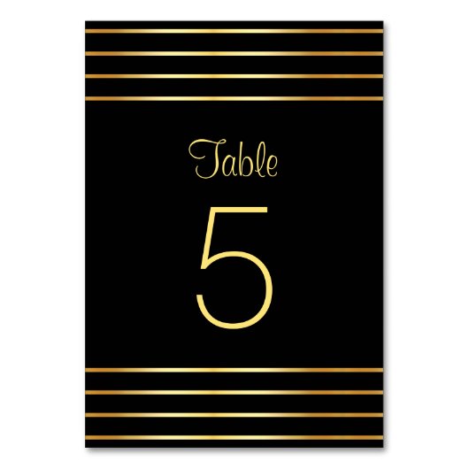 クリエイティブ ブラック ゴールド モダン グラマラス テンプレート テーブルナンバー (裏面)