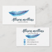 クリエイティブ·ライモダンターFetherロゴ 名刺 (正面/裏面)