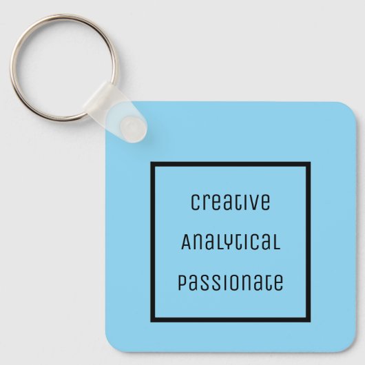 クリエイティブ、分析、情熱的なアクリルキーチェーン キーホルダー (正面)