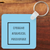 クリエイティブ、分析、情熱的なアクリルキーチェーン キーホルダー (裏面)