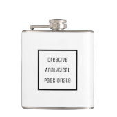 クリエイティブ、分析、情熱的なビニール包まれた フラスク (正面)