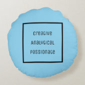 クリエイティブ、分析、情熱的な円枕 ラウンドクッション (裏面)