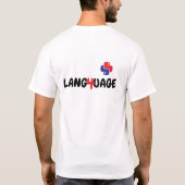 クリエイティブ「外国語」ワードプレイタイポグラフィ Tシャツ (裏面)