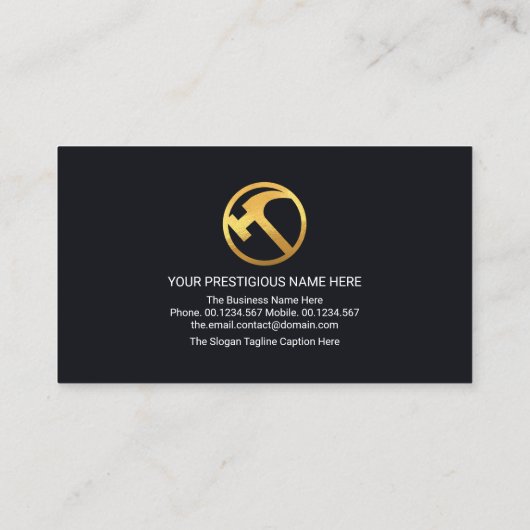 クリエイティブAフレーム金ゴールドルーフ建物建築 名刺 (裏面)