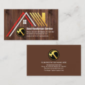 クリエイティブAフレーム金ゴールド屋根オン木材 名刺 (正面/裏面)