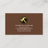 クリエイティブAフレーム金ゴールド屋根オン木材 名刺 (裏面)