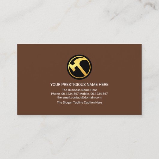 クリエイティブAフレーム金ゴールド屋根オン木材 名刺 (裏面)