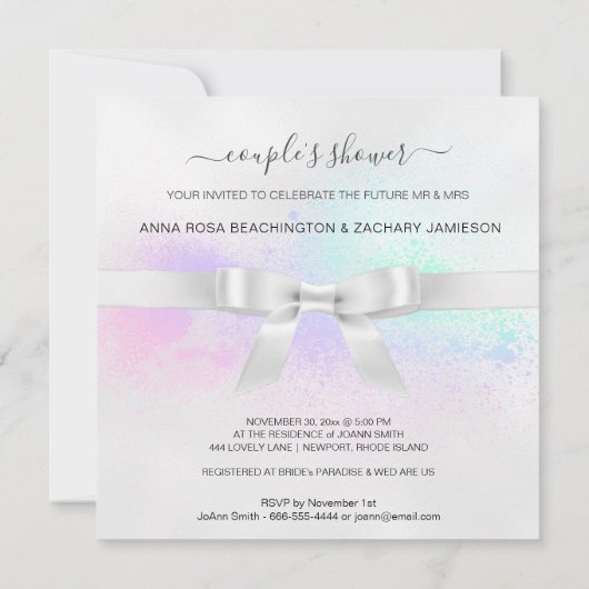 *~*クリエイティブAR18アートフォトカップルのシャワー 招待状 (裏面)