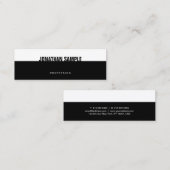 クリエイティブB&Wモダンエレガント白黒テンプレート スキニー名刺 (正面/裏面)