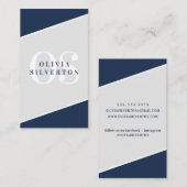 クリエイティブCORNERSクラスのモノグラム海軍グレー白 名刺 (正面/裏面)