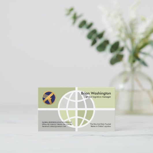 クリエイティブGlobe Quadrant縁どアカウントマネージャ 名刺 (スタンド正面)