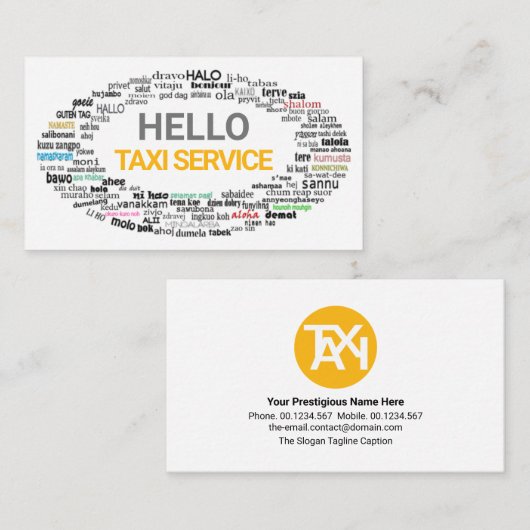 クリエイティブHello Language Greetings Taxy Driver 名刺 (正面/裏面)