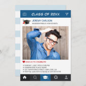 クリエイティブInstagramフレーム写真卒業パーティー 招待状 (正面/裏面)