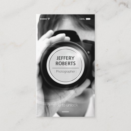 クリエイティブiPhone iOSスタイル – 写真モダン家 名刺 (正面)