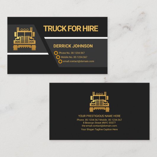 クリエイティブTrapezium Layers Truck Logisticsドライバ 名刺 (正面/裏面)