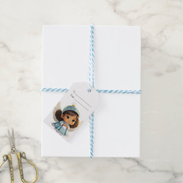 クリエイト・ユア・オウン・ラテン・エンジェル・ブルー・クリスマス ギフトタグ