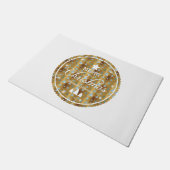 クリエレガントスマスバきらめくッジイン金ゴールドグリッター ドアマット (アングル)