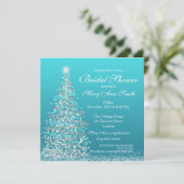クリエレガントスマスブライダルシャワーターコイズ 招待状 (スタンド正面)