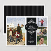 クリエレガントスマス白黒コラージュフォトカード シーズンカード (正面/裏面)