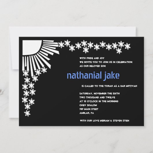 クリエーションバーバルミツワー招待状 招待状 (正面)