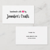 クリエータピンクハートによる愛で手作り 名刺 (正面/裏面)