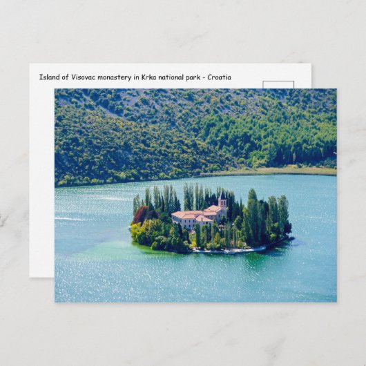 クリカNPのヴィソバック修道院の島 – クロアチア ポストカード (正面/裏面)