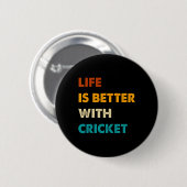 クリケットがあれば人生もっと楽しい Funny Cricket 缶バッジ (正面&裏面)