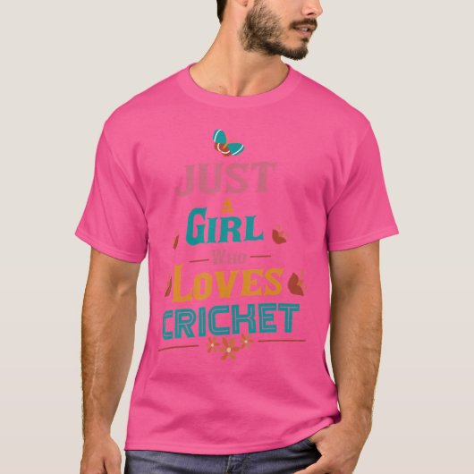 クリケットが大好きな女の子 Tシャツ (正面)