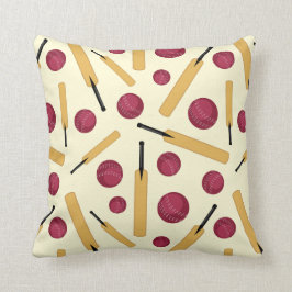 クリケットこうもりとボールおもしろい漫画パターン（の模様が）ある クッション