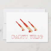 クリケットこうもりとボールパーティー時間招待状 招待状 (正面)