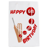 クリケットこうもりとボール子供の誕生日 ミディアムペーパーバッグ (正面)