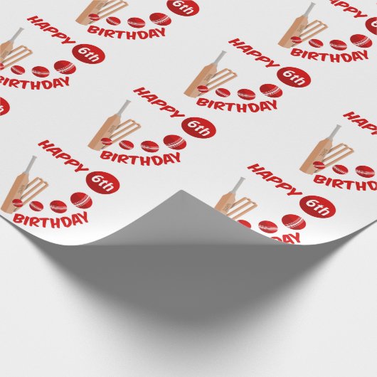 クリケットこうもりとボール子供の誕生日 ラッピングペーパー (角)