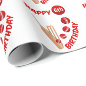 クリケットこうもりとボール子供の誕生日 ラッピングペーパー (ロールコーナー)