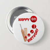 クリケットこうもりとボール子供の誕生日 缶バッジ (正面&裏面)