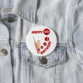 クリケットこうもりとボール子供の誕生日 缶バッジ (インサイチュ)