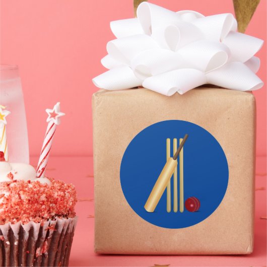 クリケットこうもりとボール ラウンドシール (パーティー)