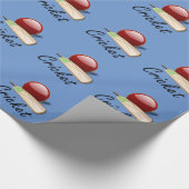 クリケットこうもりとボール、人気があるデザイン ラッピングペーパー (角)