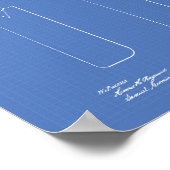 クリケットこうもり1886特許技術青写真 ポスター (角)