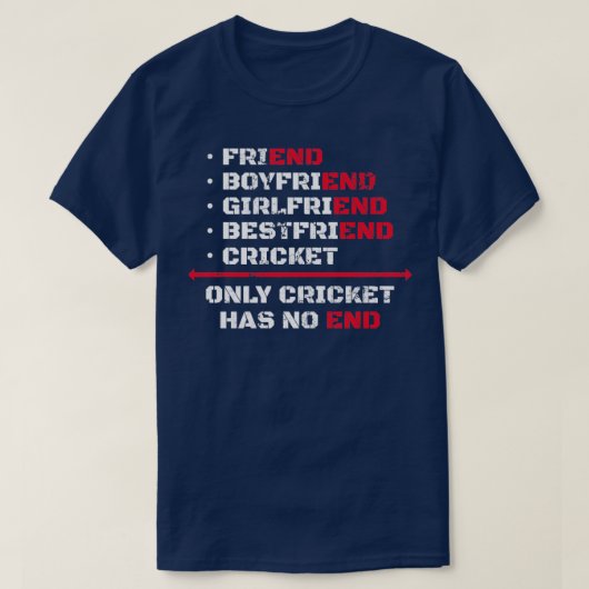 クリケットだけが終わりを持たない Tシャツ (デザイン正面)