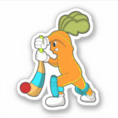 クリケットでニンジンこうもり シール (正面)