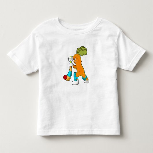 クリケットでニンジンこうもり トドラーTシャツ (正面)