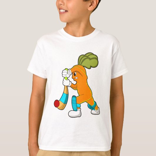クリケットでニンジンこうもり Tシャツ (正面)