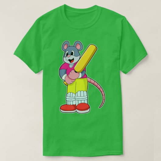 クリケットでマウスこうもり3 Tシャツ (デザイン正面)