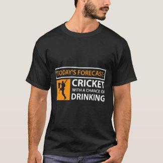 クリケットとビールTシャツの飲おもしろいみクリケットFa Tシャツ