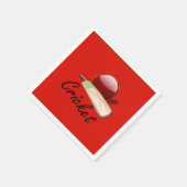 クリケットのこうもりとボールはラベルを貼っていた。 スタンダードカクテルナプキン (角)