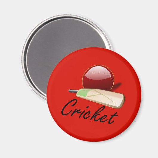 クリケットのこうもりとボールはラベルを貼っていた。 マグネット (正面/裏面)